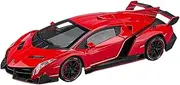 Die-cast 1:24 for Lamborghini Veneno Sports Car Model Metal Diecast Doors Opened Light Sound Vehicle Models Collection Gifts Miniature Vehicle(Red)