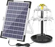 Outdoor Water Feature Solar Fountain Pump for Bird Bath Pump for Garden Pond Pool Fish Tank Outdoorwith 9 Nozzles Fountain Supplies(6W 200L 1H)