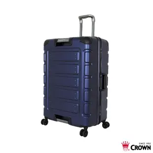 【CROWN 皇冠】新版 日本同步款 獨特箱面手把 30吋 行李箱 悍馬箱- 藍色