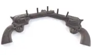 Pistol Pair Hook Cast Iron Wall Mount New Rustic Old Fashioned Vintage