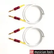 2 Gold plated 1/4" 3 foot speaker cable for guitar, bass amplifiers & PA