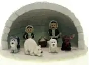 Alaska Eskimo Nativity Mini Igloo Set 8 Piece