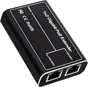 2 Port Ethernet Repeater, Plug and Play PoE Extender 1000Mbps for Security Systems IP Camera for Cat5e, Cat6, Cat6e, UTP Cable