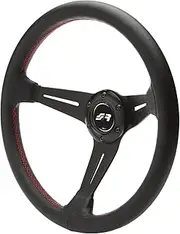 Simoni Racing CLASS Leather Steering Wheel, Universal Black