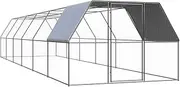 'vidaXL Galvanised Steel Outdoor Chicken Cage - Large 3x2x2m Enclosure for Chickens, Ducks, and Small Animals with Lockable Gate and Water-Resistant Cover
