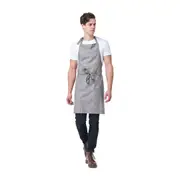 Linen/Viscose Bib Apron Charcoal Clementine