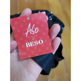 【全新現貨】 Aso阿瘦皮鞋 × Beso 黑色 亮片笑臉包 質感手提袋 配件產品 ASO配件 BESO配件 手提袋