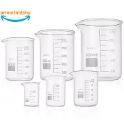Beakers Set Graduated Measuring Beakers 6 Pack Glass 25/50/100/250/500/1000Ml