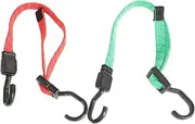 LOORGVEL 2 Pcs Bungee Cords with Hooks Heavy Duty Flat Straps for Outdoor Use Quick Attachment Portable Design Strong Elasticity for Securing Motorcycles and Luggage