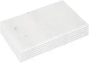 Argon Tableware Marble Placemats - 30 x 20cm - White - Pack of 6 - Rectangle Placemats Dining Mat Table Mat Plate Serving Trays for Appetizers, Lunch, Mains, Parties, Food Presentation