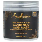 SheaMoisture, African Black Soap, Clarifying Mud Beauty Mask w/ Tamarind Extract & Tea Tree Oil, 6 oz (170 g)