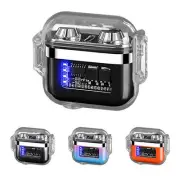 LED Display Lighter Electric Pulse Plasma Double Arc Mini Windproof Lighter Gift