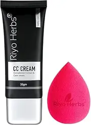 Riya Herbs Makeup On CC Cream and Beauty Blender Combo with Protect UVA/UBV Rays, Moisture Fresh, Natural Glow