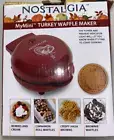 Nostalgia MyMini Turkey Pattern Waffle Maker Compact Size 5” Non-Stick NEW