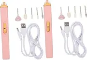 2 Sets Electric Grinder Nail Kit Rechargeable Nail Drill Nail Tool Nail Grinding Machine Manicure Machine Nails Drill Machine Professional Nail Grinder Nail Drill Machine Pink Abs minkissy