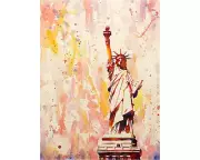 Statue of Liberty watercolor painting. New York city art Statue Liberty (print)