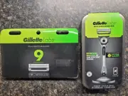 Gillette Labs Blade Refills 9 Cartridges + Razor Handle Case Stand 2 Cartridges