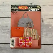 Simplicity 4736 Sewing Pattern Bag Purse Tote Handbag Overnight Bag UNCUT