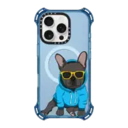 iPhone 16 Pro Bounce Case MagSafe Compatible Hipster Frenchie - Black