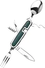 Camping Cutlery | Stainless Steel Multifunctional Cutlery - Portable Foldable Multi-Functios Flatware for Backpacking, RV Camping, Barbecue Tailgating
