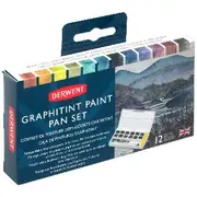 Derwent Inktense Graphitint Paint Pans 12 Pack