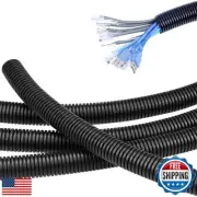 32 FT 3/8 inch Split Wire Loom Tubing Wire Conduit,Flexible Wire Covers Cord