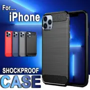 For Apple iPhone 13/13 Mini/13 Pro/13 Pro Max Shockproof Carbon Fiber Case Cover