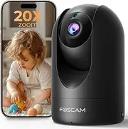 Foscam 2.4/5GHz WiFi Security Camera, 4MP(2K) Indoor IP Camera Surveillance System with Human Detection & Motion Detection, 33ft Night Vision, Two-Way Audio, Pan/Tilt, Cloud Service Included, Black