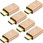Furjosta HDMI EDID Emulator Passthrough Aluminum Fit Headlesskeep for Video Splitter Switch Extender Pass-Through Adapter Male to Female Coupler Dummy Plug (HDMI 1920x1080) 6P