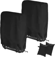 Kovshuiwe Outdoor Zero Gravity Folding Chair Cover Waterproof 2PCS, Black