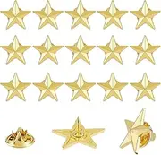 [SUPERFINDINGS] Pack of 30 Lapel Pins with Star 0.78 mm Military Award Pins Golden Pentagram Brooch Made of Alloy Lapel Pin for Backpack Memorial Day for Men Laboratory Day Costume