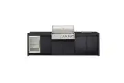 Crossray Stainless Steel Gas BBQ 4B Outdoor Kitchen w Fridge Sink V20 Black