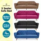 3 Seater Sofa Bed Lounge Futon Couch Modular Furniture Home Faux Velvet Fabric