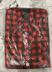 Vtg Men’s Pajamas XL Long 100% Cotton Flannel Red Black Lumberjack Cabin Plaid