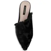 NEW AVA & AIDEN Women US 6.5 Bailey Burnished Velvet Fringe Trim Asymmetric Mule