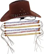 [BESTYASH] Hat with Headband Adjustable Band Western Hat Stylish Accessory for Hiking Camping