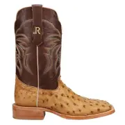 R. Watson Boots Full Quill Ostrich Embroidered Square Toe Cowboy Mens Size 9 D