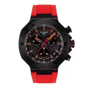 TISSOT T-Race Quartz Chronograph 45MM Red Silicone Men's Watch T1414173706101