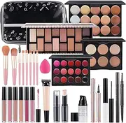 Makeup Kit For Women Full kit, Makeup Set For Teen Girls Eyeshadow Lip gloss Lipstick Make up Brushes Eyebrow Eyeliner Pen Liquid Concealer Foundation Primer makeup bag