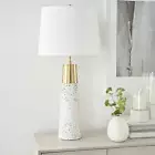 29" White & Gold Terrazzo Speckled Buffet Lamp, Modern, Contemporary, Glam Table