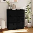 vidaXL Sideboards 2 pcs Black 32x34x75 cm Solid Wood Pine 2BB