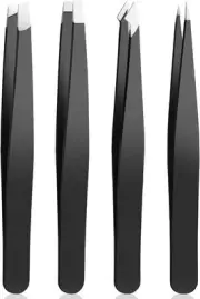 Tweezer Set For Man Women,Precision Tweezers Facial Hair Eyebrow Black