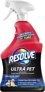 Resolve Ultra Pet Odor and Stain Remover Spray – Carpet Cleaner for Cat and Dog