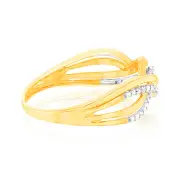 9ct Yellow Gold Fancy Wrap Around Ring in 20 Natural Diamonds, Q