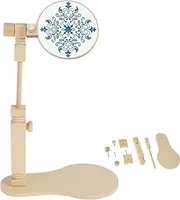 Wooden Embroidery Stand Adjustable Embroidery Hoop Stand Hands-Free Cross Stitch Stand 360° Rotated Embroidery Hoop Holder Cross Stitch Holder for DIY Craft Needlework Projects Fulasun(Log Color)