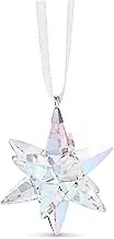 Swarovski Classic Shimmer Star Ornament, Small, Multicolored Swarovski Crystals on White Satin Ribbon, Part of The Swarovski Classic Ornaments Collection