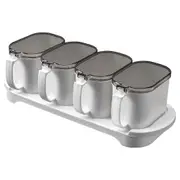 Seasoning Box Set Seasoning Storage Container with Spoon Airtight Condiment Jars for Spice Salt Sugar Box