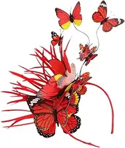 [TEMPNAP] Butterflies Fascinator Headband for Women Elegant Tea Party Hair Accessory Lightweight Comfortable Butterfly Crown for Special Occasions and Festivals