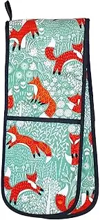 Ulster Weavers 7FFX03 Foraging Fox Double Oven Glove, Mint/Multi