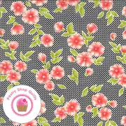 Moda FIGS & SHIRTINGS 20390 11 Black Pink Floral FIG TREE Quilt Fabric